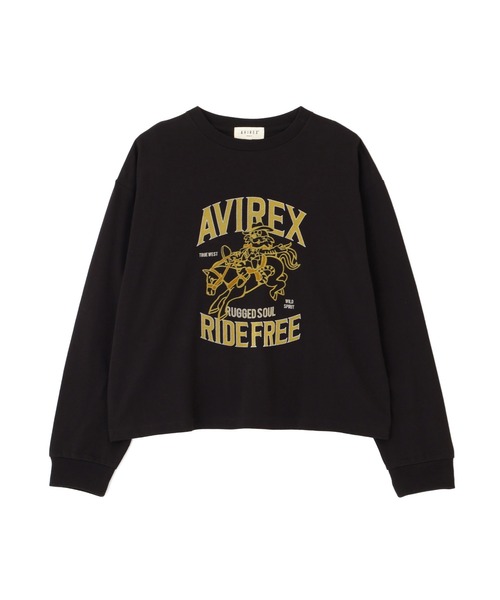 AVIREX（アヴィレックス）の「FLOCKY PRINT TOMCAT T-SHIRT（Tシャツ/カットソー・レディース・オフホワイト/ブラック・F）」の6枚目の写真