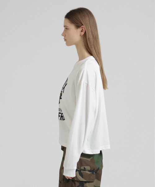 AVIREX（アヴィレックス）の「FLOCKY PRINT TOMCAT T-SHIRT（Tシャツ/カットソー・レディース・オフホワイト/ブラック・F）」の8枚目の写真