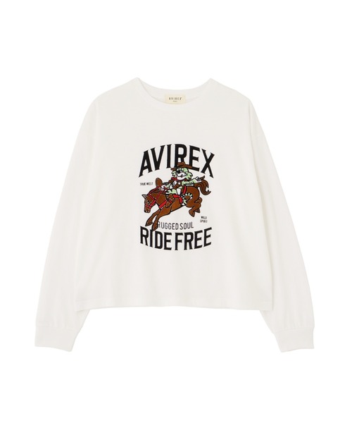 AVIREX（アヴィレックス）の「FLOCKY PRINT TOMCAT T-SHIRT（Tシャツ/カットソー・レディース・オフホワイト/ブラック・F）」の13枚目の写真