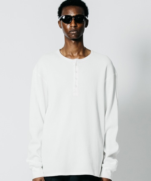 CRIMIE(クライミー)の「THERMAL C-CHAIN HENLY NECKT LONG SLEEVE T SHIRT(Tシャツ/カットソー・メンズ・ブラック/ホワイト・XXL/XL/L/M/S)」の1枚目の写真