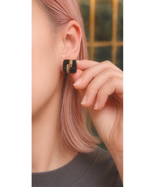 tone(トーン)の「【Flower】【アレルギー対応】レトロボタンブラック系ピアス(MA)(ピアス(両耳用)・レディース・E/B/C/A/D/F・FREE)」の20枚目の写真