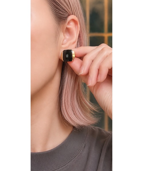 tone(トーン)の「【Flower】【アレルギー対応】レトロボタンブラック系ピアス(MA)(ピアス(両耳用)・レディース・E/B/C/A/D/F・FREE)」の11枚目の写真