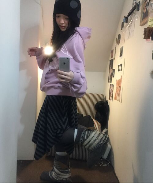 ITZAVIBE(イッザバイブ)の「CAT GIRL HOODIE - PINK(パーカー・レディース・その他・FREE)」の6枚目の写真