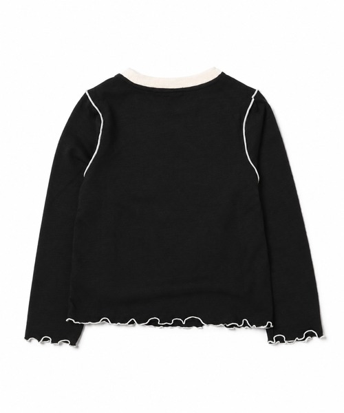 aimoha(アイモハ)の「【aimoha KIDS】リボンモチーフ メローフリル長袖Tシャツ(Tシャツ/カットソー・キッズ・ブラック/ライトベージュ・110/100/120/130)」の11枚目の写真