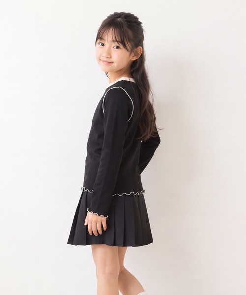 aimoha(アイモハ)の「【aimoha KIDS】リボンモチーフ メローフリル長袖Tシャツ(Tシャツ/カットソー・キッズ・ブラック/ライトベージュ・110/100/120/130)」の6枚目の写真