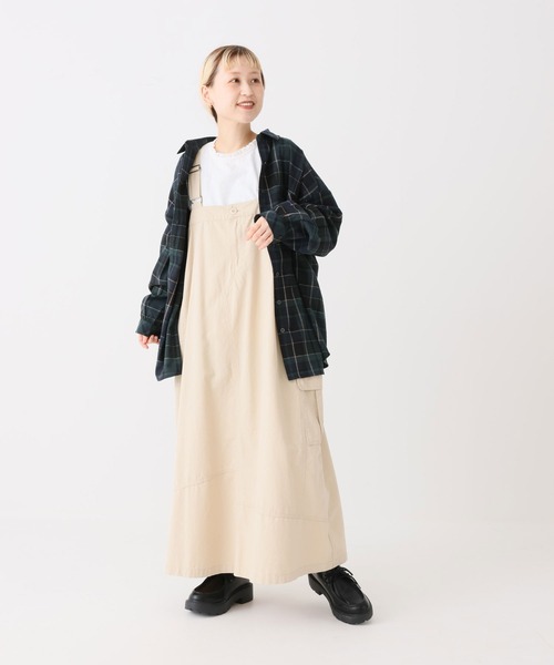 HEART MARKET（ハートマーケット）の「チェックシャツチュニック（ビジネスシャツ・レディース・グレー/ベージュ/レッド/グリーン/イエロー/ネイビー・FREE）」の21枚目の写真