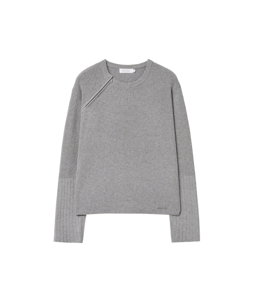 MISEKISEOUL MEN(ミセキソウルメンズ)の「Diagonal zipper ribbed knit GREY(ニット/セーター・メンズ・その他・1/2/3)」の2枚目の写真
