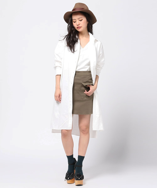 SLY(スライ)の「ラフLONG SH-S(シャツ/ブラウス・レディース・ネイビー/ホワイト・FREE)」の13枚目の写真