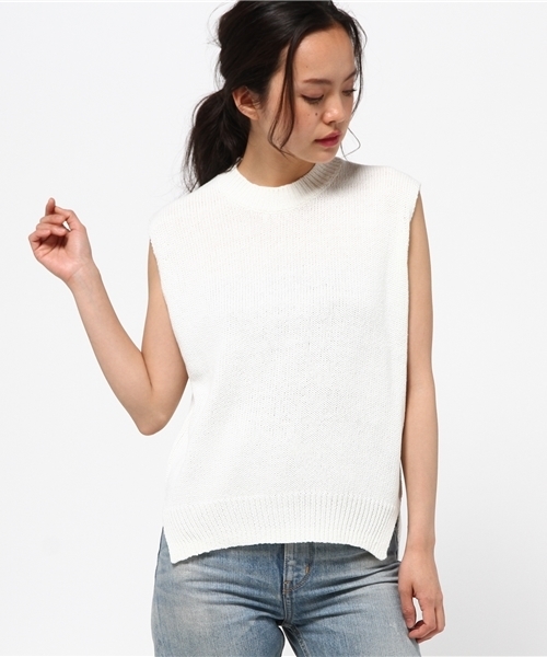 SLY(スライ)の「LILY YARN MG TOPS(ニット/セーター・レディース・ライトピンク/ネイビー/ホワイト・FREE)」の2枚目の写真