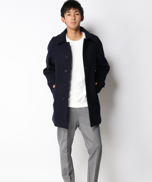 ikka(イッカ)の「ウールステンカラーコート(ステンカラーコート・メンズ・ネイビー/オリーブ・LARGE/MEDIUM/X-LARGE)」の13枚目の写真