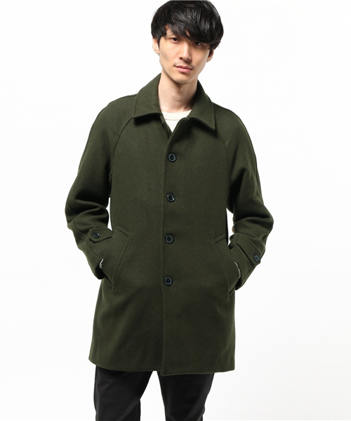 ikka(イッカ)の「ウールステンカラーコート(ステンカラーコート・メンズ・ネイビー/オリーブ・LARGE/MEDIUM/X-LARGE)」の2枚目の写真