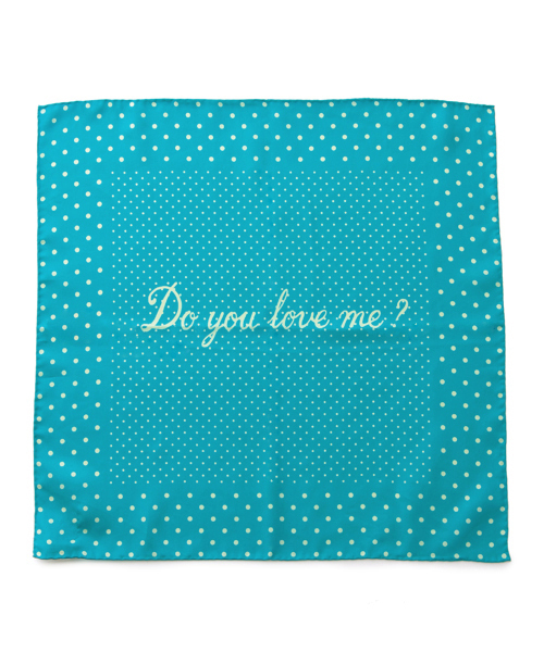 WACKO MARIA(ワコマリア)の「WACKO MARIA 10SS POCKET CHIEF (LOVE ME?)(バンダナ/スカーフ・メンズ・ベージュ/ピンク/イエロー/グリーン/ブルー/パープル・ONE SIZE)」の1枚目の写真