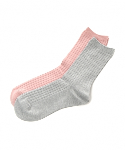 GLOBAL WORK（グローバルワーク）の「【2足セット】アソート2PＳＯＸ/738621（ソックス/靴下・レディース・ベージュ/その他1/ダークグレー/ホワイト・FREE）」の3枚目の写真