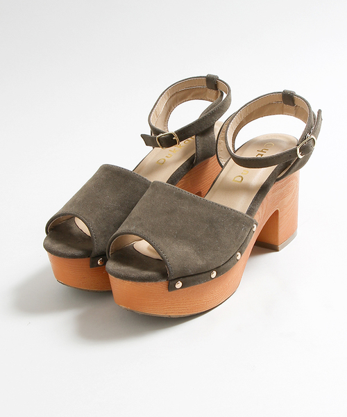 WEGO(ウィゴー)の「WEGO/ウッドタイプサンダル(サンダル・レディース・ブラック/カーキ/ブラウン・LARGE/MEDIUM)」の13枚目の写真