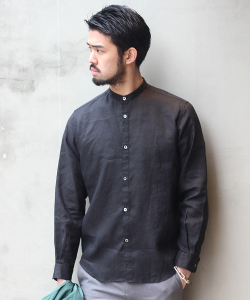 Edifice エディフィス の リネンバンドカラーシャツ シャツ ブラウス Wear