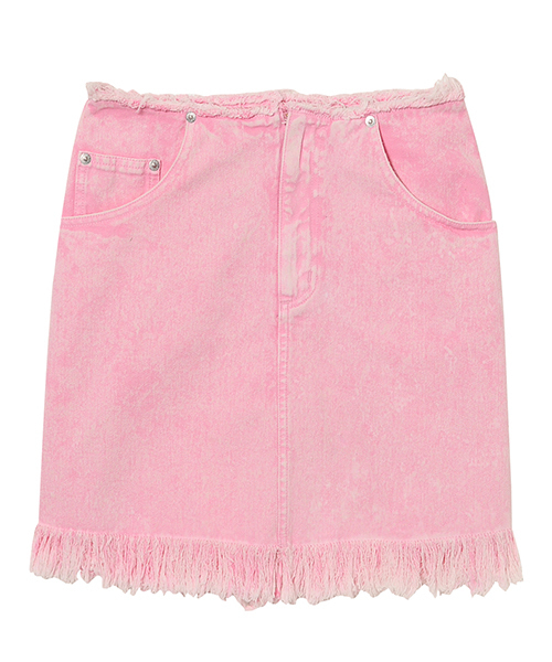 Candy Stripper（キャンディストリッパー）の「GOOD SPIRITS DENIM SKIRTS（デニムスカート・レディース・ライトインディゴブルー/ピンク/インディゴブルー・1/2）」の3枚目の写真