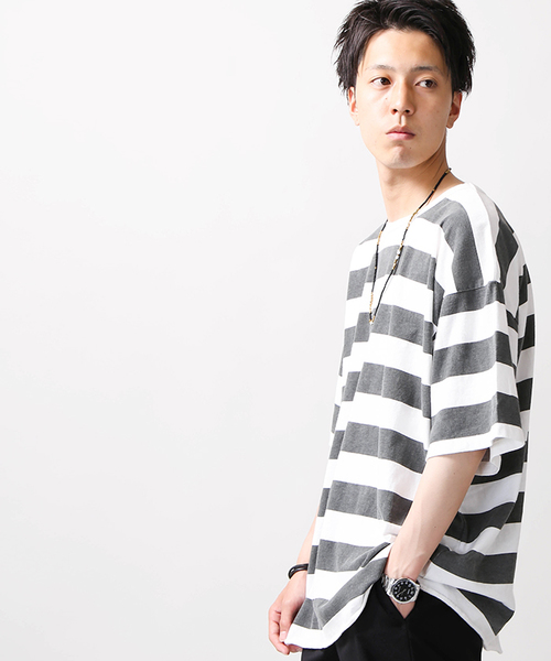 WEGO（ウィゴー）の「WEGO/ピグメントビッグシルエットカットソー（Tシャツ/カットソー・メンズ・ベージュ/スミクロ/ライトピンク/ブルー系その他5/イエロー系その他6/ホワイト系その他5・LARGE/SMALL/MEDIUM）」の2枚目の写真