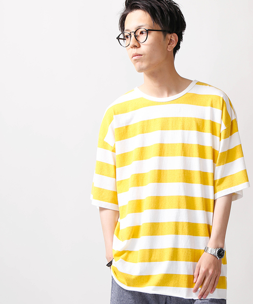 WEGO（ウィゴー）の「WEGO/ピグメントビッグシルエットカットソー（Tシャツ/カットソー・メンズ・ベージュ/スミクロ/ライトピンク/ブルー系その他5/イエロー系その他6/ホワイト系その他5・LARGE/SMALL/MEDIUM）」の6枚目の写真