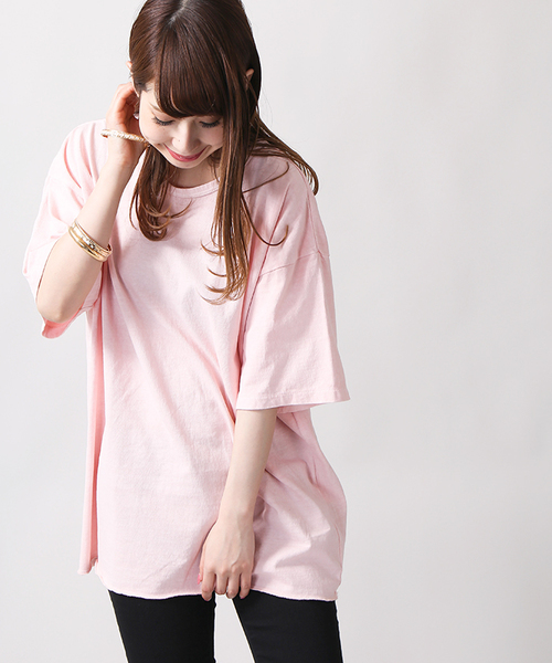 WEGO（ウィゴー）の「WEGO/ピグメントビッグシルエットカットソー（Tシャツ/カットソー・メンズ・ベージュ/スミクロ/ライトピンク/ブルー系その他5/イエロー系その他6/ホワイト系その他5・LARGE/SMALL/MEDIUM）」の13枚目の写真