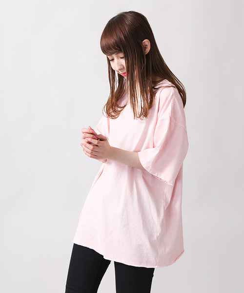 WEGO（ウィゴー）の「WEGO/ピグメントビッグシルエットカットソー（Tシャツ/カットソー・メンズ・ベージュ/スミクロ/ライトピンク/ブルー系その他5/イエロー系その他6/ホワイト系その他5・LARGE/SMALL/MEDIUM）」の20枚目の写真