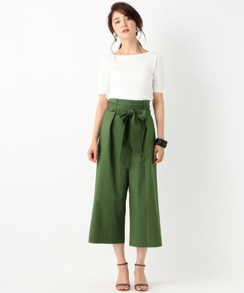 A part by（アパートバイ）の「ブロードリボンクロップパンツ　760874（その他パンツ・レディース・ネイビー/ベージュ/グリーン・FREE）」の9枚目の写真