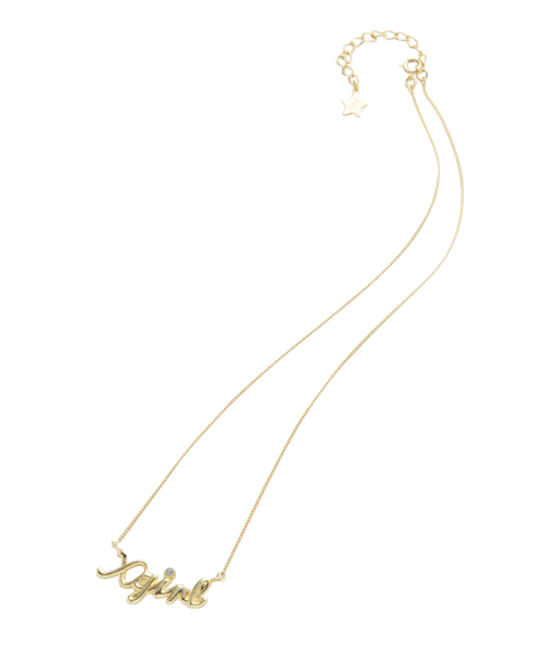 X-girl（エックスガール）の「SIGNATURE LOGO NECKLACE（ネックレス・レディース・シルバー/ゴールド・ONE SIZE）」の2枚目の写真