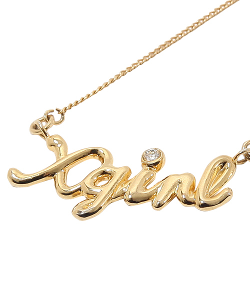 X-girl（エックスガール）の「SIGNATURE LOGO NECKLACE（ネックレス・レディース・シルバー/ゴールド・ONE SIZE）」の4枚目の写真