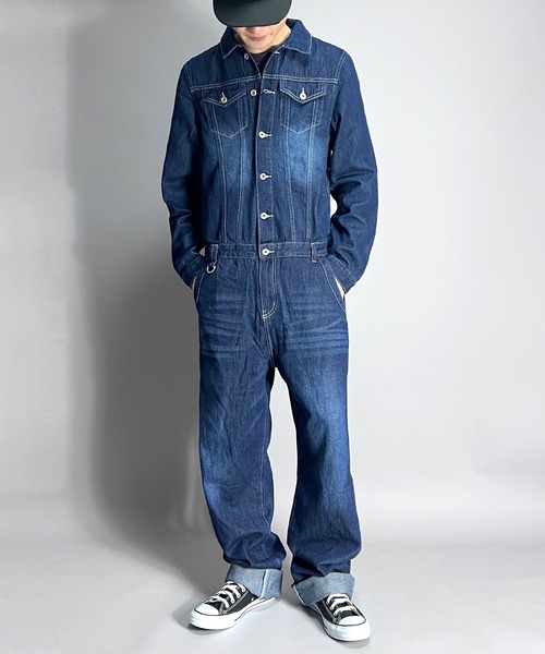 セール】ヴィンテージデザインデニムオールインワンツナギ