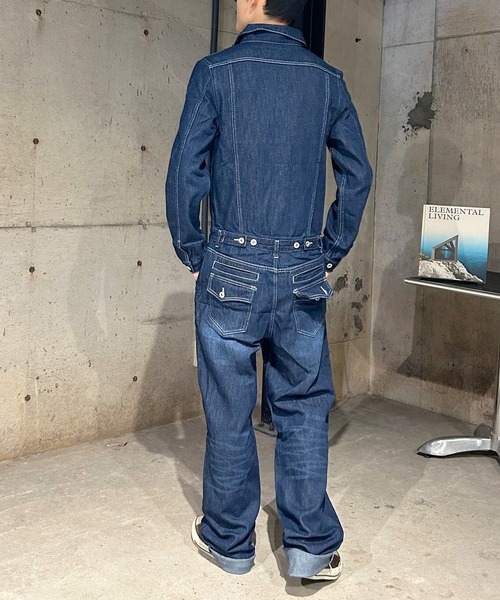 ヴィンテージデザインデニムオールインワンツナギ ジャンプスーツ