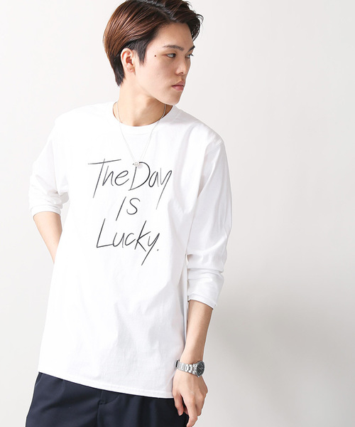 WEGO(ウィゴー)の「WEGO/ペンシルロゴプリントロングTシャツ(Tシャツ/カットソー・メンズ・ホワイト/ブラック・MEDIUM/LARGE)」の1枚目の写真