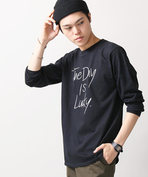 WEGO/ペンシルロゴプリントロングTシャツ