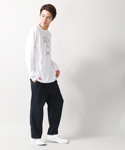 WEGO(ウィゴー)の「WEGO/ペンシルロゴプリントロングTシャツ(Tシャツ/カットソー・メンズ・ホワイト/ブラック・MEDIUM/LARGE)」の18枚目の写真