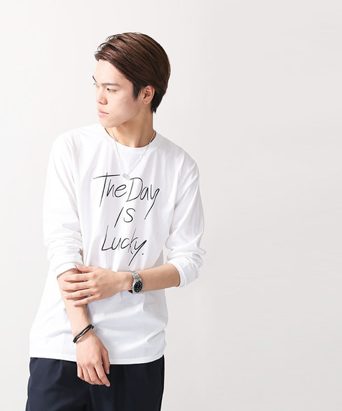 WEGO(ウィゴー)の「WEGO/ペンシルロゴプリントロングTシャツ(Tシャツ/カットソー・メンズ・ホワイト/ブラック・MEDIUM/LARGE)」の17枚目の写真