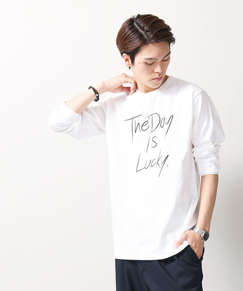 WEGO(ウィゴー)の「WEGO/ペンシルロゴプリントロングTシャツ(Tシャツ/カットソー・メンズ・ホワイト/ブラック・MEDIUM/LARGE)」の16枚目の写真