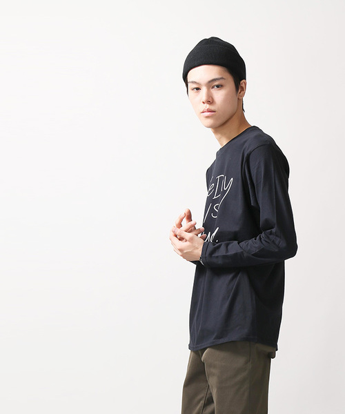 WEGO(ウィゴー)の「WEGO/ペンシルロゴプリントロングTシャツ(Tシャツ/カットソー・メンズ・ホワイト/ブラック・MEDIUM/LARGE)」の14枚目の写真