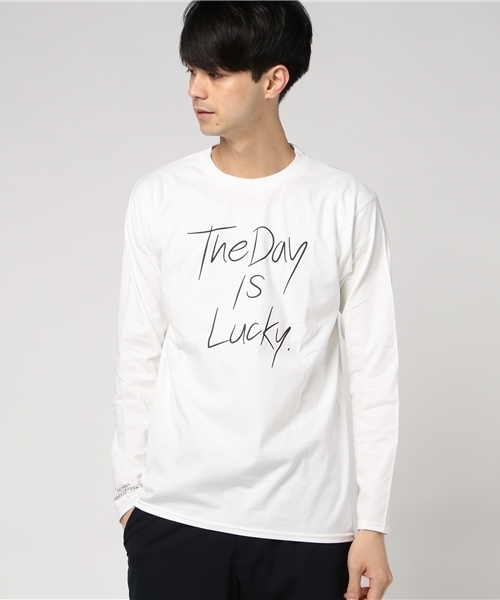 WEGO(ウィゴー)の「WEGO/ペンシルロゴプリントロングTシャツ(Tシャツ/カットソー・メンズ・ホワイト/ブラック・MEDIUM/LARGE)」の4枚目の写真