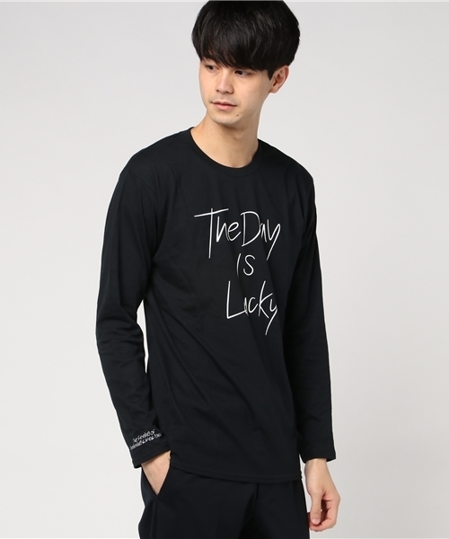 WEGO(ウィゴー)の「WEGO/ペンシルロゴプリントロングTシャツ(Tシャツ/カットソー・メンズ・ホワイト/ブラック・MEDIUM/LARGE)」の3枚目の写真