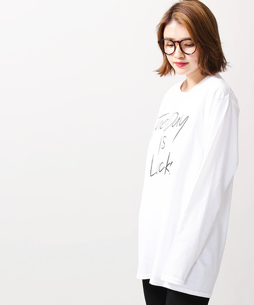 WEGO(ウィゴー)の「WEGO/ペンシルロゴプリントロングTシャツ(Tシャツ/カットソー・メンズ・ホワイト/ブラック・MEDIUM/LARGE)」の19枚目の写真