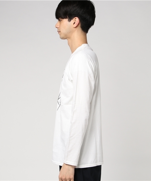 WEGO(ウィゴー)の「WEGO/ペンシルロゴプリントロングTシャツ(Tシャツ/カットソー・メンズ・ホワイト/ブラック・MEDIUM/LARGE)」の10枚目の写真