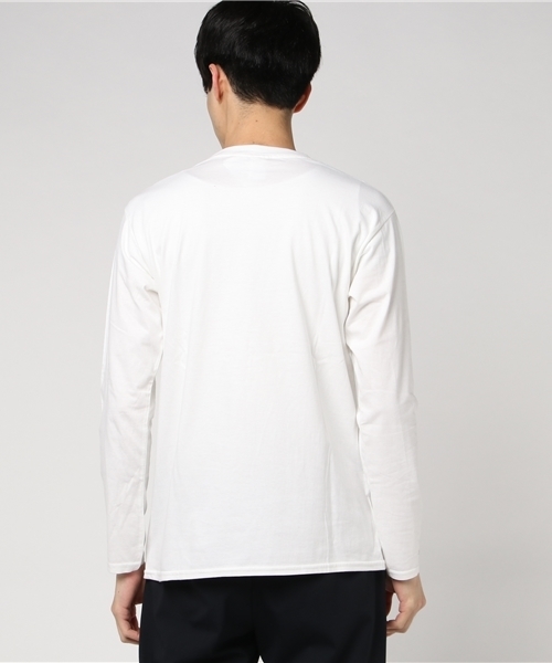WEGO(ウィゴー)の「WEGO/ペンシルロゴプリントロングTシャツ(Tシャツ/カットソー・メンズ・ホワイト/ブラック・MEDIUM/LARGE)」の9枚目の写真