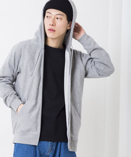 WEGO（ウィゴー）の「WEGO/カラー裏毛ZIPパーカー（パーカー・メンズ・ホワイト/ベージュ/杢グレー/ロイヤルブルー/カーキ/ブラック/レッド/オートミール・MEDIUM/SMALL/LARGE）」の3枚目の写真