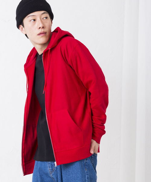 WEGO（ウィゴー）の「WEGO/カラー裏毛ZIPパーカー（パーカー・メンズ・ホワイト/ベージュ/杢グレー/ロイヤルブルー/カーキ/ブラック/レッド/オートミール・MEDIUM/SMALL/LARGE）」の8枚目の写真