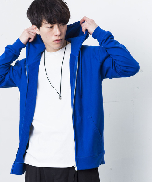 WEGO（ウィゴー）の「WEGO/カラー裏毛ZIPパーカー（パーカー・メンズ・ホワイト/ベージュ/杢グレー/ロイヤルブルー/カーキ/ブラック/レッド/オートミール・MEDIUM/SMALL/LARGE）」の7枚目の写真