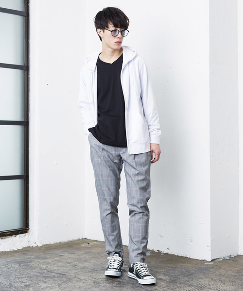 WEGO（ウィゴー）の「WEGO/カラー裏毛ZIPパーカー（パーカー・メンズ・ホワイト/ベージュ/杢グレー/ロイヤルブルー/カーキ/ブラック/レッド/オートミール・MEDIUM/SMALL/LARGE）」の12枚目の写真