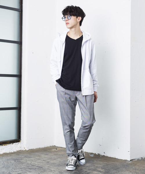 WEGO（ウィゴー）の「WEGO/カラー裏毛ZIPパーカー（パーカー・メンズ・ホワイト/ベージュ/杢グレー/ロイヤルブルー/カーキ/ブラック/レッド/オートミール・MEDIUM/SMALL/LARGE）」の13枚目の写真