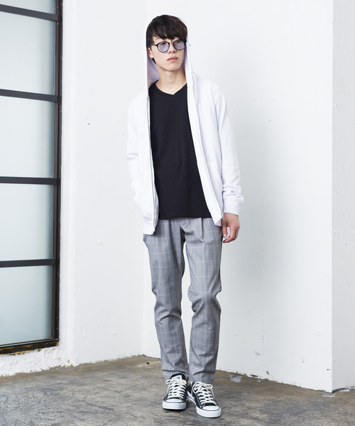 WEGO（ウィゴー）の「WEGO/カラー裏毛ZIPパーカー（パーカー・メンズ・ホワイト/ベージュ/杢グレー/ロイヤルブルー/カーキ/ブラック/レッド/オートミール・MEDIUM/SMALL/LARGE）」の14枚目の写真