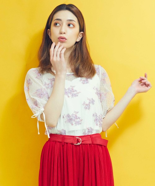 MIIA（ミーア）の「2wayレースブラウス（シャツ/ブラウス・レディース・ネイビー/レッド/オフホワイト/ピンク・FREE）」の3枚目の写真