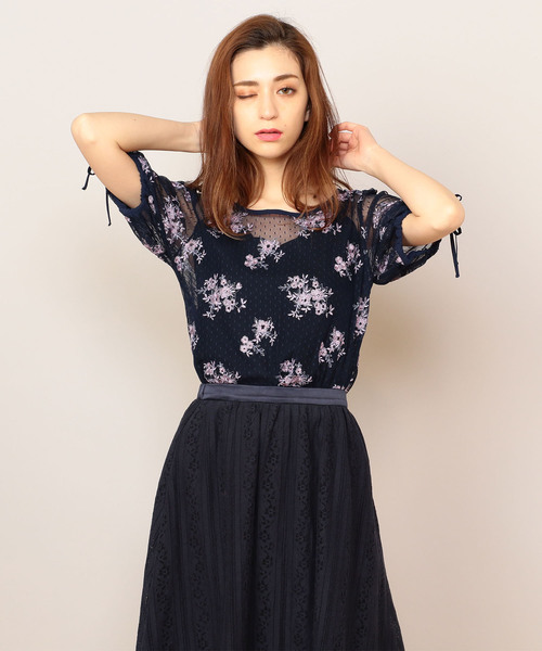 MIIA（ミーア）の「2wayレースブラウス（シャツ/ブラウス・レディース・ネイビー/レッド/オフホワイト/ピンク・FREE）」の7枚目の写真