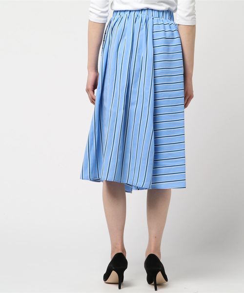 PUNYUS（プニュズ）の「切り替えストライプスカート（スカート・レディース・ライトグレー/イエロー/ブルー・1/2/3/4）」の5枚目の写真