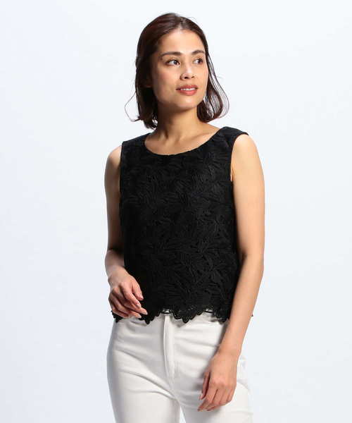 NARACAMICIE(ナラカミーチェ)の「【セットアップ対応】リーフケミカルレースノースリーブブラウス(シャツ/ブラウス・レディース・ブラック・MEDIUM/SMALL/LARGE)」の16枚目の写真